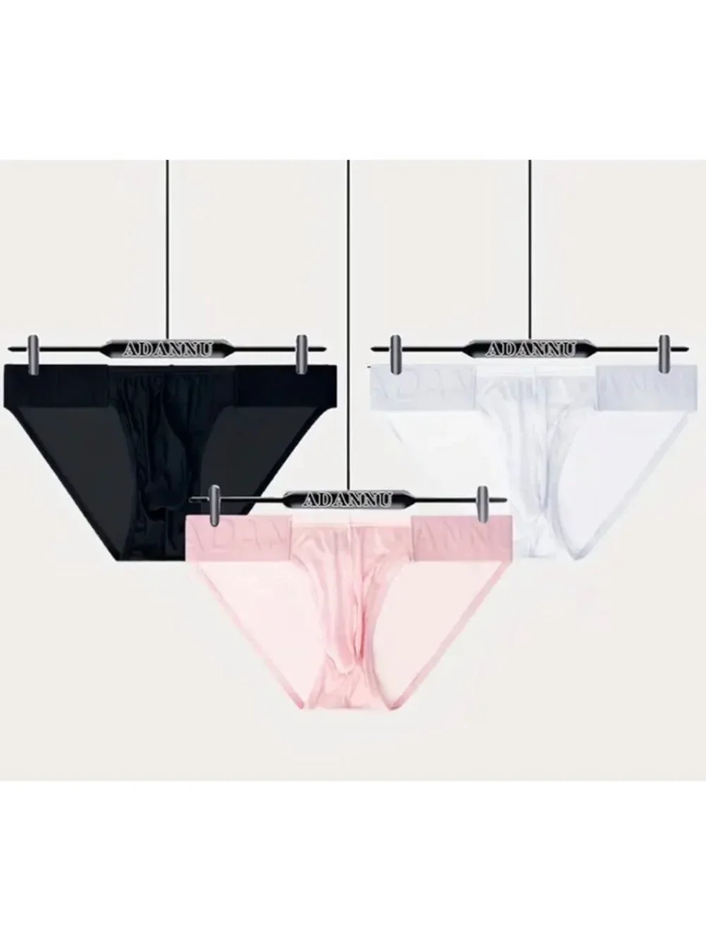 Adannu Sheer Briefs 3-Pack*Pouch*Black Pink White*Size 34*Sexy*Gay Underwear